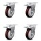 Service Caster 5 Inch Maroon Polyurethane Swivel Top Plate Caster Set with Total Lock Brake SCC SCC-TTL20S514-PPUB-MRN-4 - alternate 3